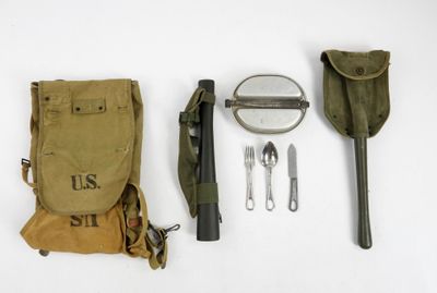 a lot of items that are laying out on the table