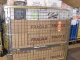 a cart that has boxes on it in a warehouse