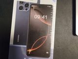 packaging of a black phone with a barcode on the back of it
