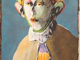 an image of a painting of a woman with a green headband