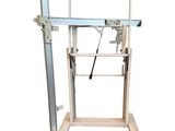 a close up of a machine on a white background with a white background