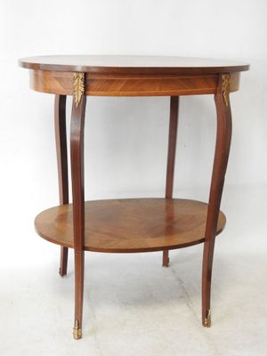 an image of a wooden table with two shelves
