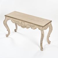 Console rectangulaire en bois laqué ceinture sculpté d'un mé… (photo 5)