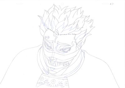 dessin représentant un homme portant un masque et un nœud papillon