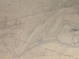 drawing of a cat laying down on a blanket with a dog nearby