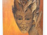 une image représentant un tableau d'une femme avec des plumes sur la tête