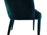 a black chair with a wooden legs and a black seat