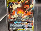 a close up of a pokemon card in a clear box