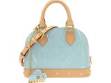louis vuitton blue monograme leather mini alma bag