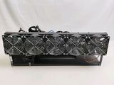 a close up of a computer cooling unit with four fans