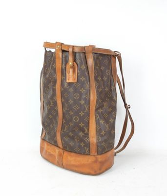 Sac cabas vintage Louis Vuitton en toile Monogram et cuir