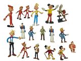 many figurines of cartoon characters in a circle