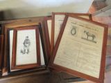 three framed pictures of a man and a woman sitting on a bench