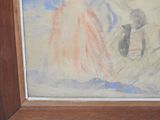 a picture of a painting of a woman and a child