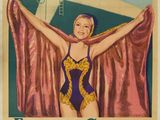une vieille affiche de cinéma représentant une femme en maillot de bain