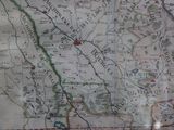 a map of the country of pennsylvania on display in a glass case