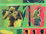 une image représentant un collage de différentes photos d'une femme dans diverses couleurs
