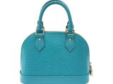 louis vuitton blue epi leather mini alma bag