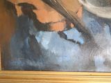 a painting of a man holding a knife in his hand