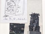 une photo d'une photo d'une plante et une photo d'un bâtiment