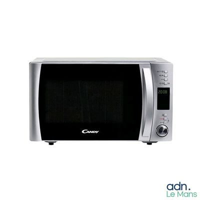 an image of a silver microwave oven on a white background