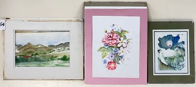 F. REMY. Paysage montagneux. Aquarelle. Signée en bas à droi…