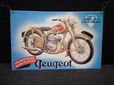 une affiche présentant une moto exposée