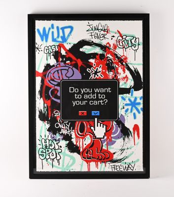 framed picture of a picture of graffiti on a wall with a quote