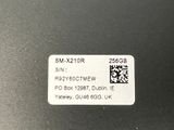 the back of a laptop with a qr code on it