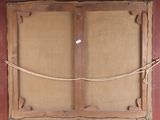 an old picture of a window with a rope hanging from it ' s side