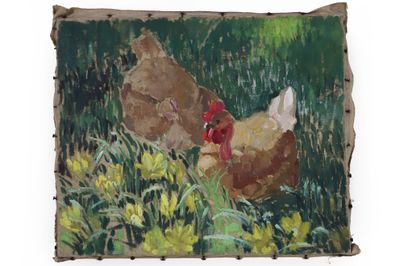 Hélène RIVIERE (1896-1977) Poules - Photo 1