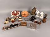 a lot of figurines that are sitting on a table