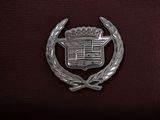 the emblem of a car is shown on a leather surface