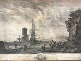 a picture of a painting of a ship in the water