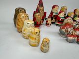 a lot of wooden toys that are sitting on a table