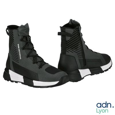 men ' s black and white sneakers with zippers and laces