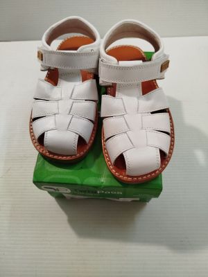TWINPASS - Sandales pêcheur enfant - Cuir blanc grainé - Fab…