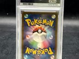a close up of a pokemon card in a clear plastic case