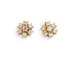 une paire de boucles d'oreilles en diamant sur fond blanc