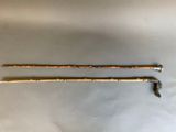pair of antique bamboo walking sticks