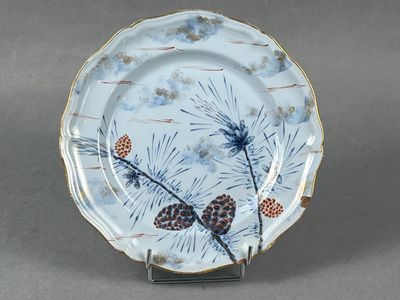 Emile GALLE (Lorraine). Service floral. Assiette chantournée… - Photo 1