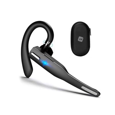 an image of a pair of bluetooth headsets with a charging case