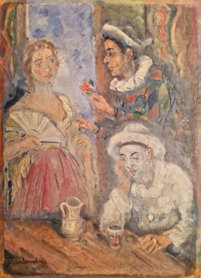 une image d'un tableau représentant un groupe de personnes assises à une table