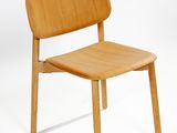a wooden chair with a wooden seat on a white background
