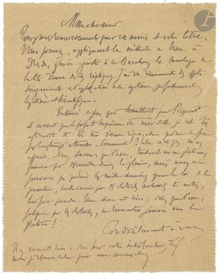 Salomon REINACH (1858-1932). L.A.S. (paraphe), [Paris 25 nov…