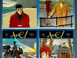 four different covers of a comic book with a picture of a man and a woman