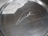 a close up of a metal pan on a stove