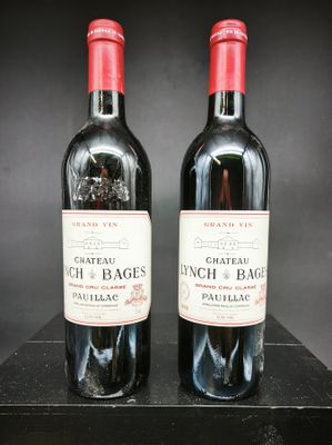 deux bouteilles de vin rouge posées sur une table noire