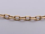 a gold chain with a link on a white background