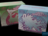 deux boîtes de cartes à collectionner Pokémon sur fond noir